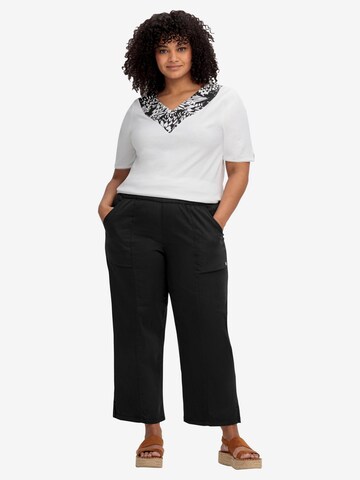 SHEEGO Wide leg Pleat-Front Pants in Black