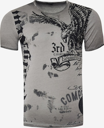 Rusty Neal Shirt 'American Eagle' in Grey: front