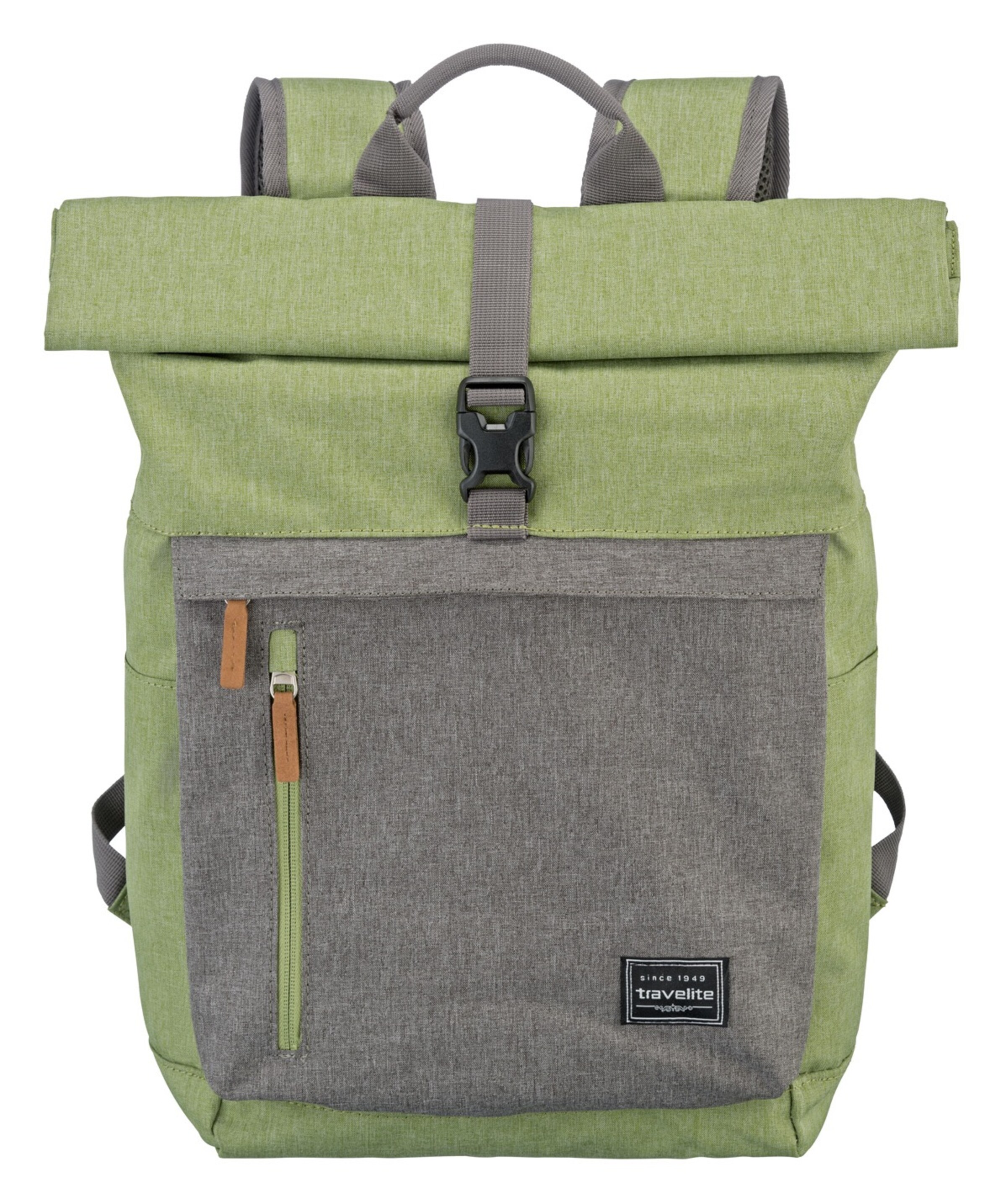 TRAVELITE Backpack 'Basics Rollup' in Green: front