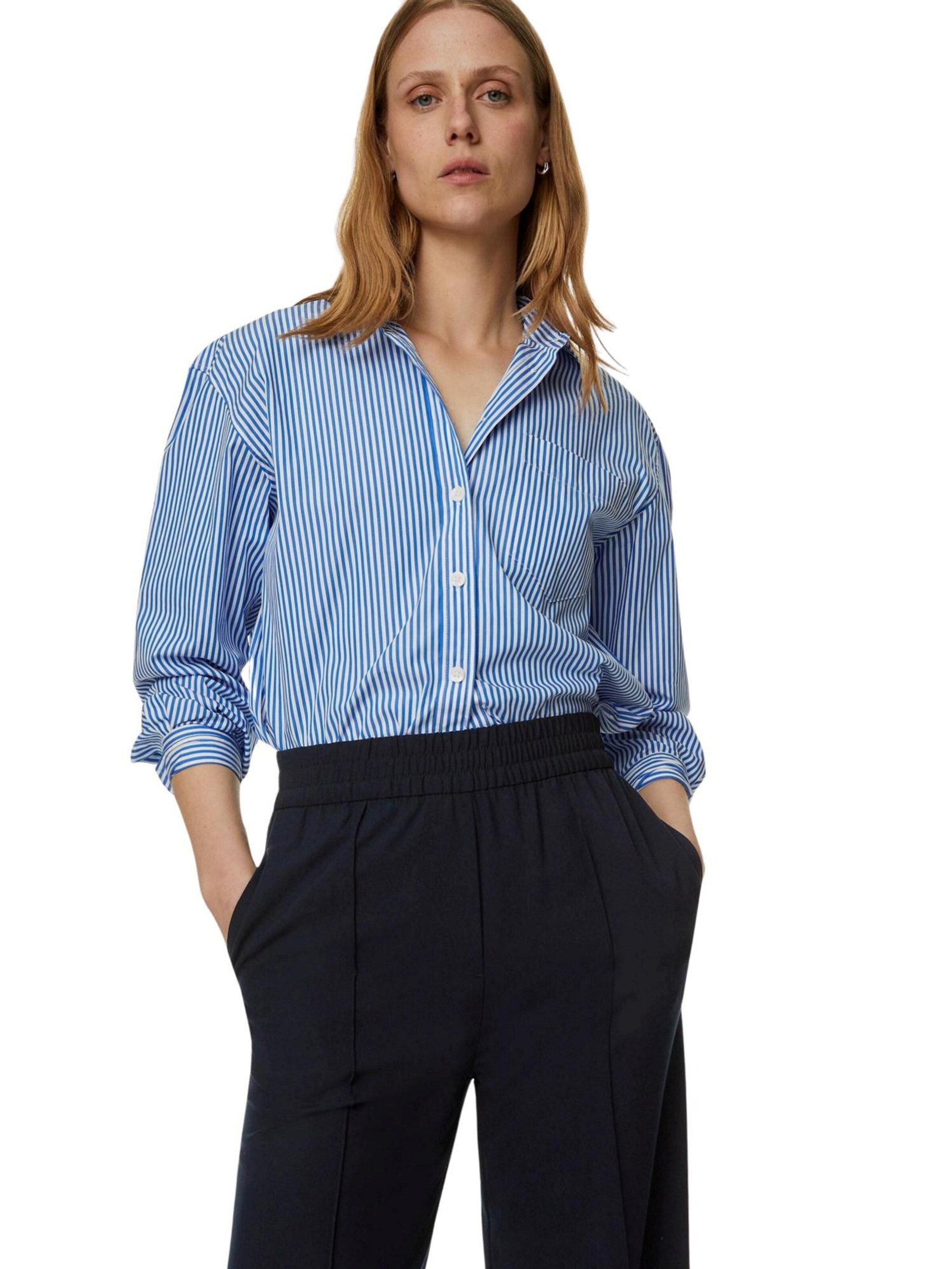 Marks & Spencer Wide leg Pleated Pants in Black: front