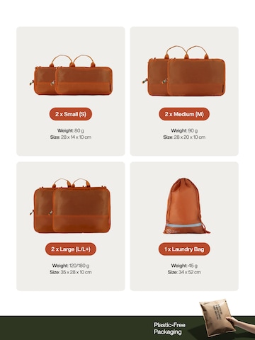 TRAVEL DUDE - Bolsa de viaje 'Packing Cubes Set 4 Teilig mit Kompression, Packwürfel, Packtaschen Set für Rucksack & Koffer' en naranja