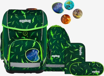ergobag Backpack 'Schulranzen-Set cubo Set' in Green: front
