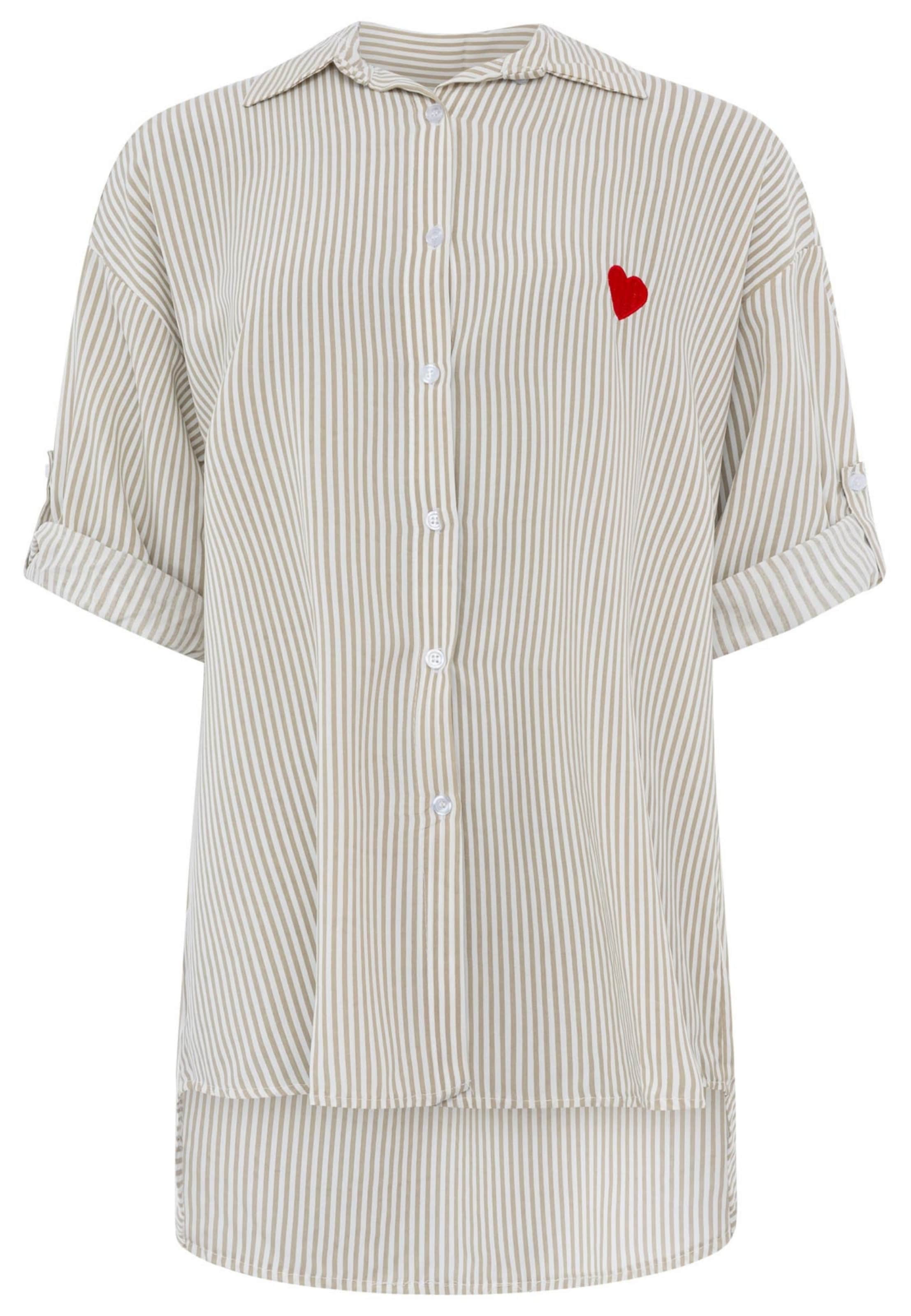 Zwillingsherz Blouse in Beige: voorkant