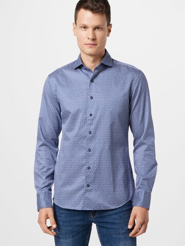 Slim fit Camicia business di ETERNA in blu: frontale