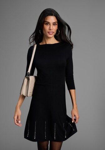 Bruno Banani LM Strickkleid in Schwarz: Vorderseite