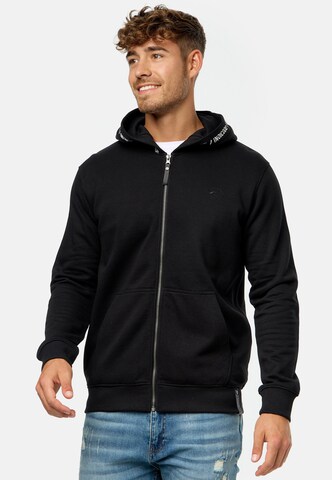 INDICODE JEANS Sweat jacket ' Mobil ' in Black