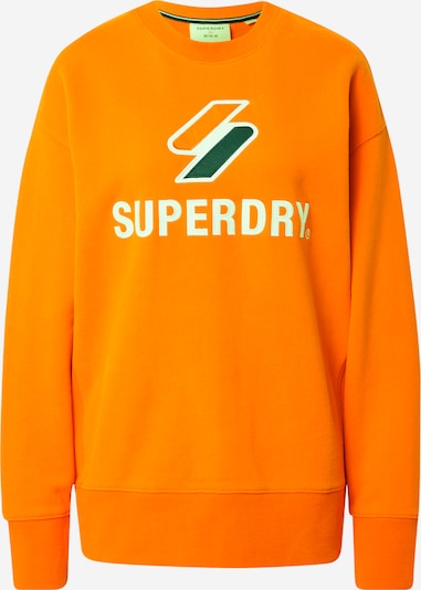 Bluză de molton Superdry pe verde închis / portocaliu / alb, Vizualizare produs