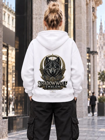 LUNØIR Studio Tréning póló 'Shadowwolf Emblem' - fehér