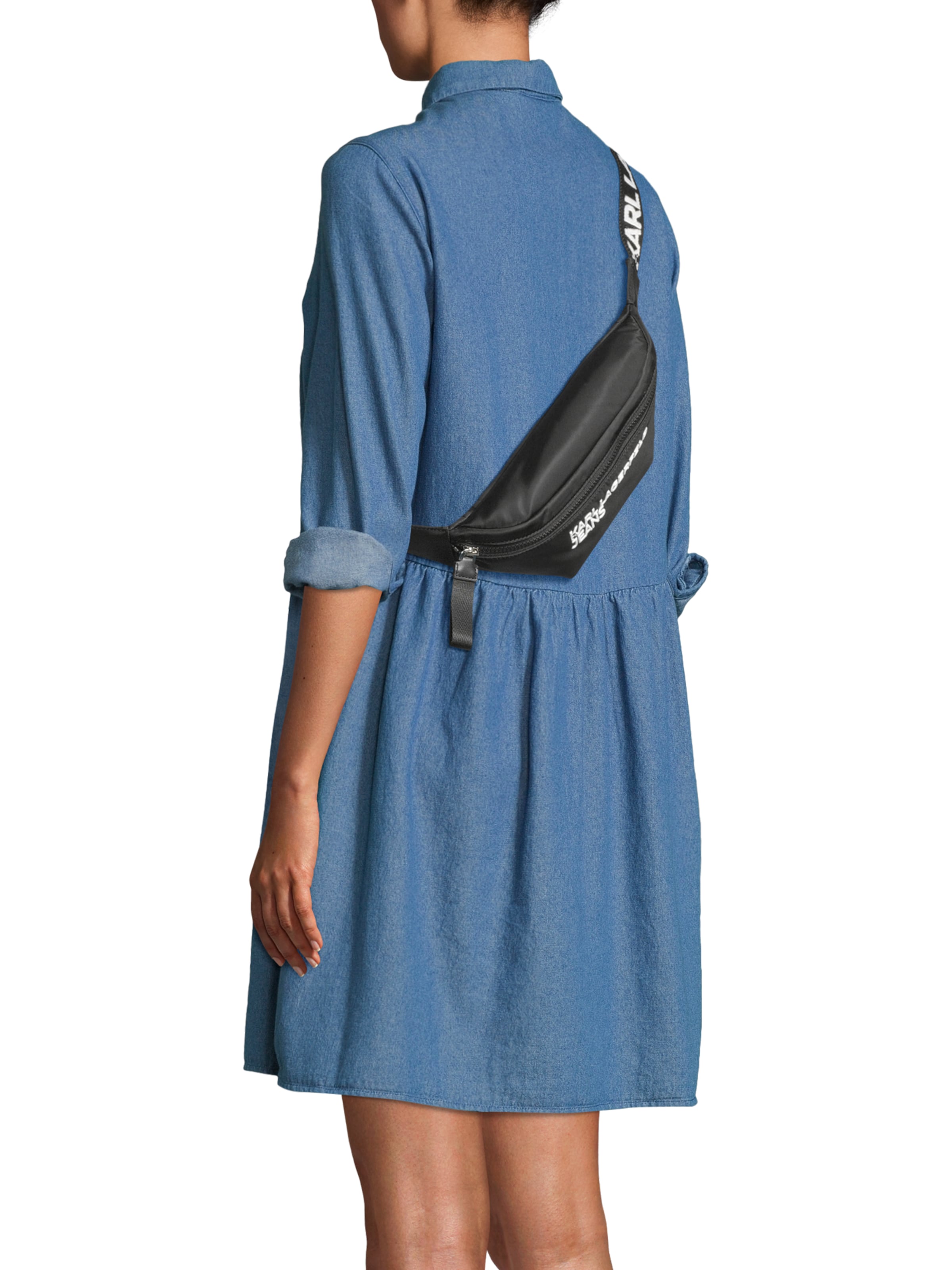 KARL LAGERFELD JEANS Ledvinka 'ESSENTIAL' – černá: přední strana