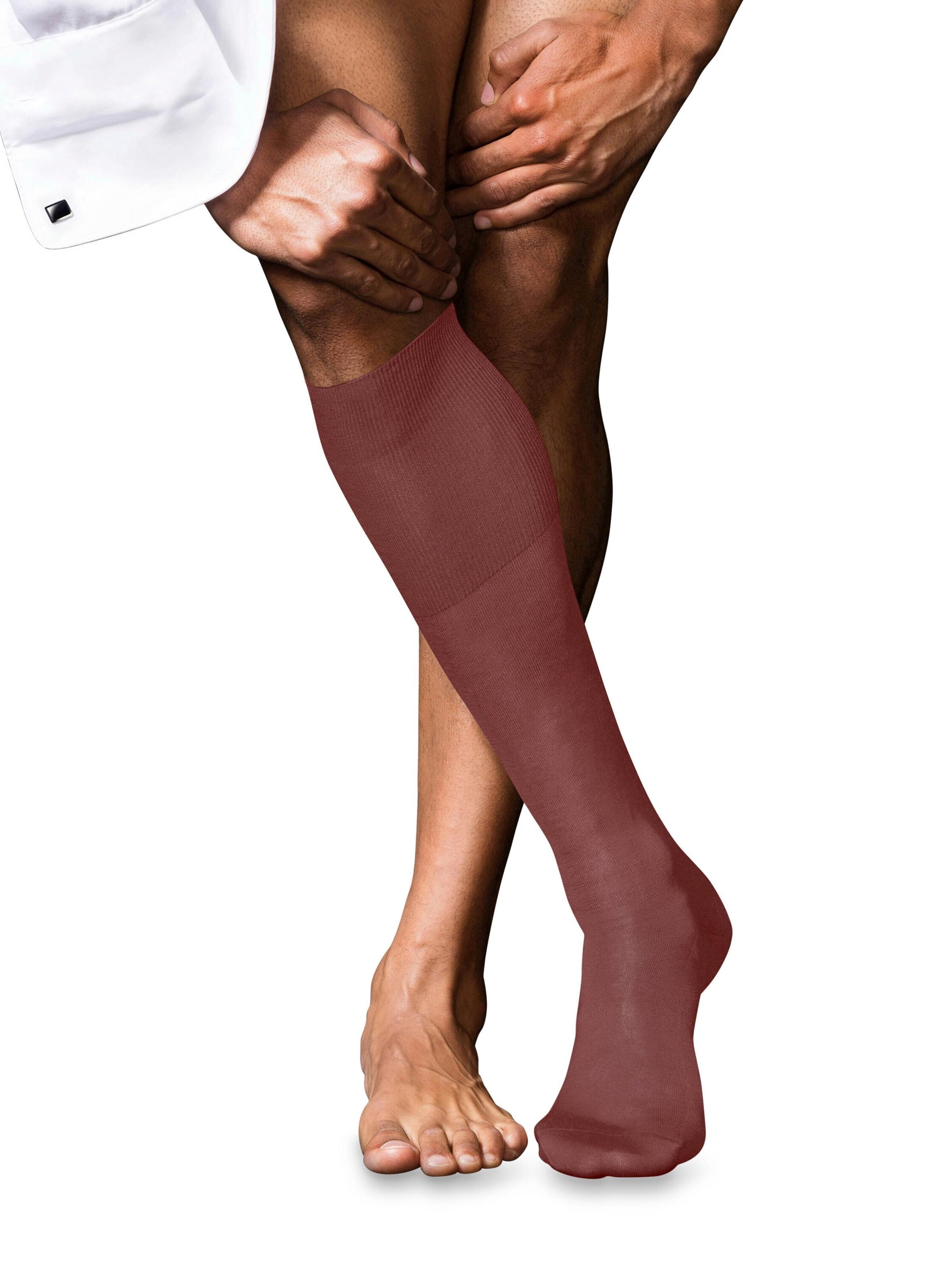 FALKE Knee High Socks 'No. 9 Pure Fil d´Écosse' in Red: front