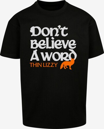 Merchcode Shirt 'Thin Lizzy - Dont Believe A Word Fox' in Zwart: voorkant