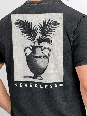 Neverless Shirt 'Greek Vase Palms' in Black