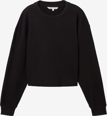 TOM TAILOR DENIM Sweatshirt in Black: front