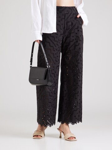 Wide leg Pantaloni 'JANE' di Suncoo in nero: frontale