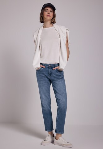Street One Studio Tapered Jeans im Destroyed-Look in Blau