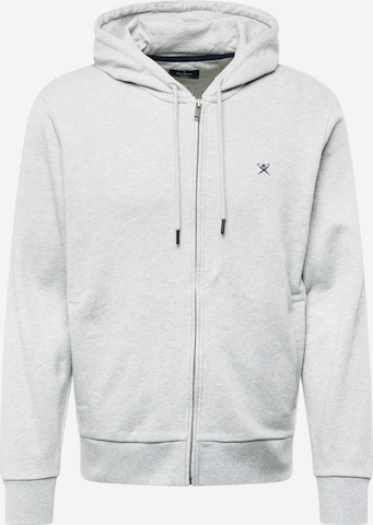 Hackett London Zip-Up Hoodie 'CLASSIC' in Grey: front