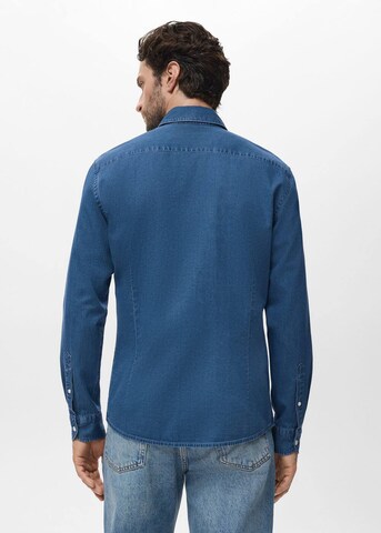 MANGO MAN Regular Fit Hemd 'Chambre' in Blau