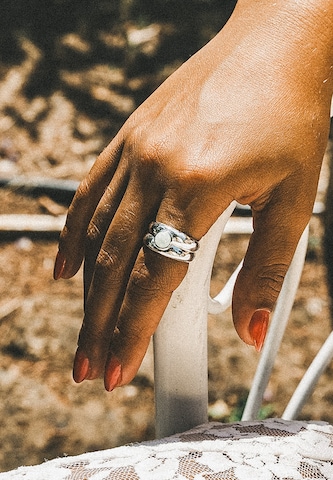 Haze&Glory Кольцо в Серебристый: спереди