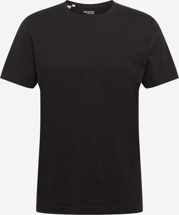 T-Shirt 'Norman' SELECTED HOMME en noir : devant