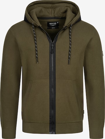 INDICODE JEANS Sweatvest in Groen: voorkant