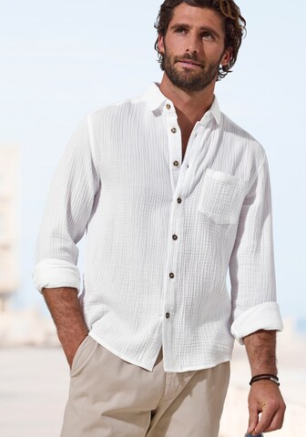 BEACH TIME Regular Fit Hemd in Weiß: Vorderseite