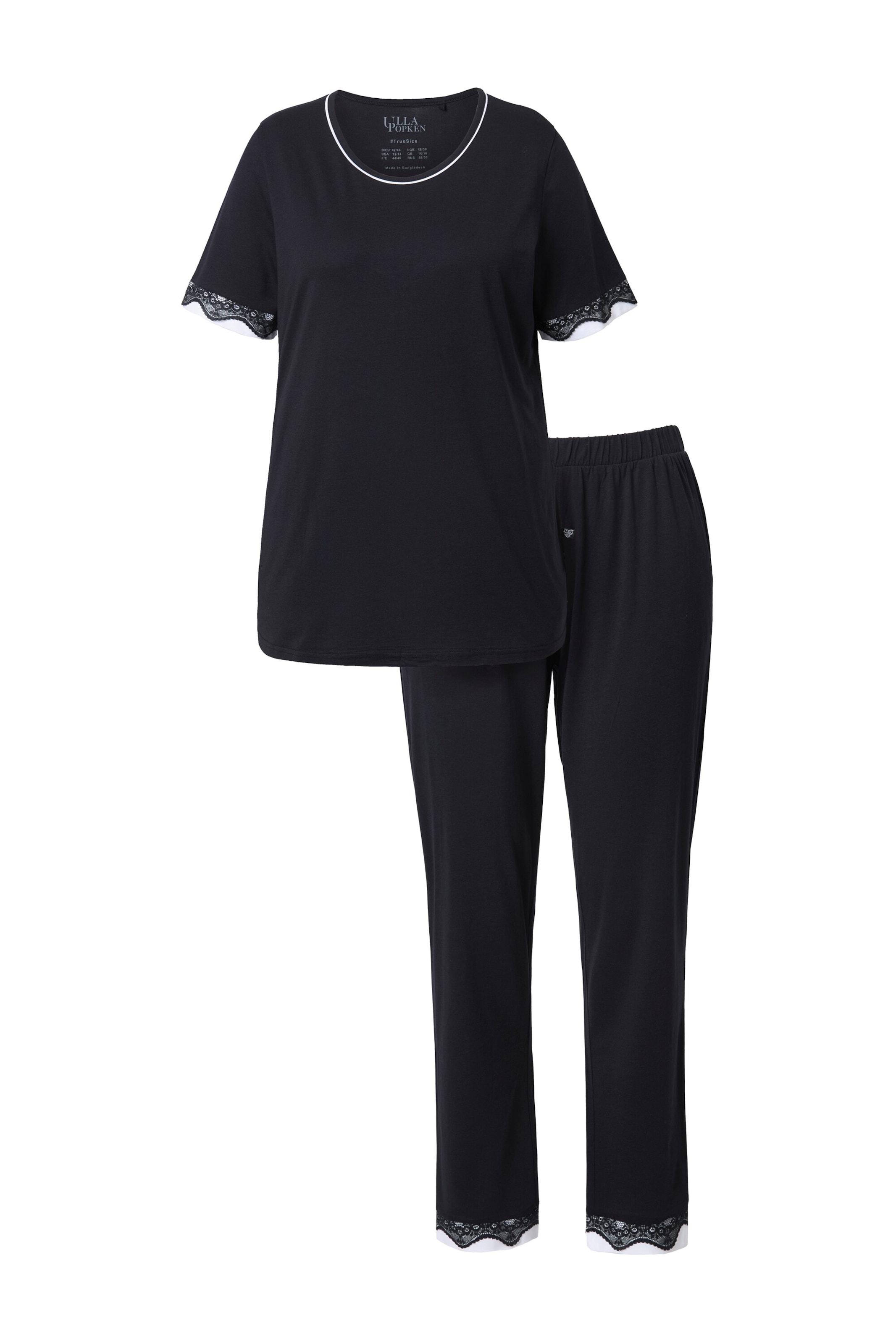 Ulla Popken Pajama in Black: front