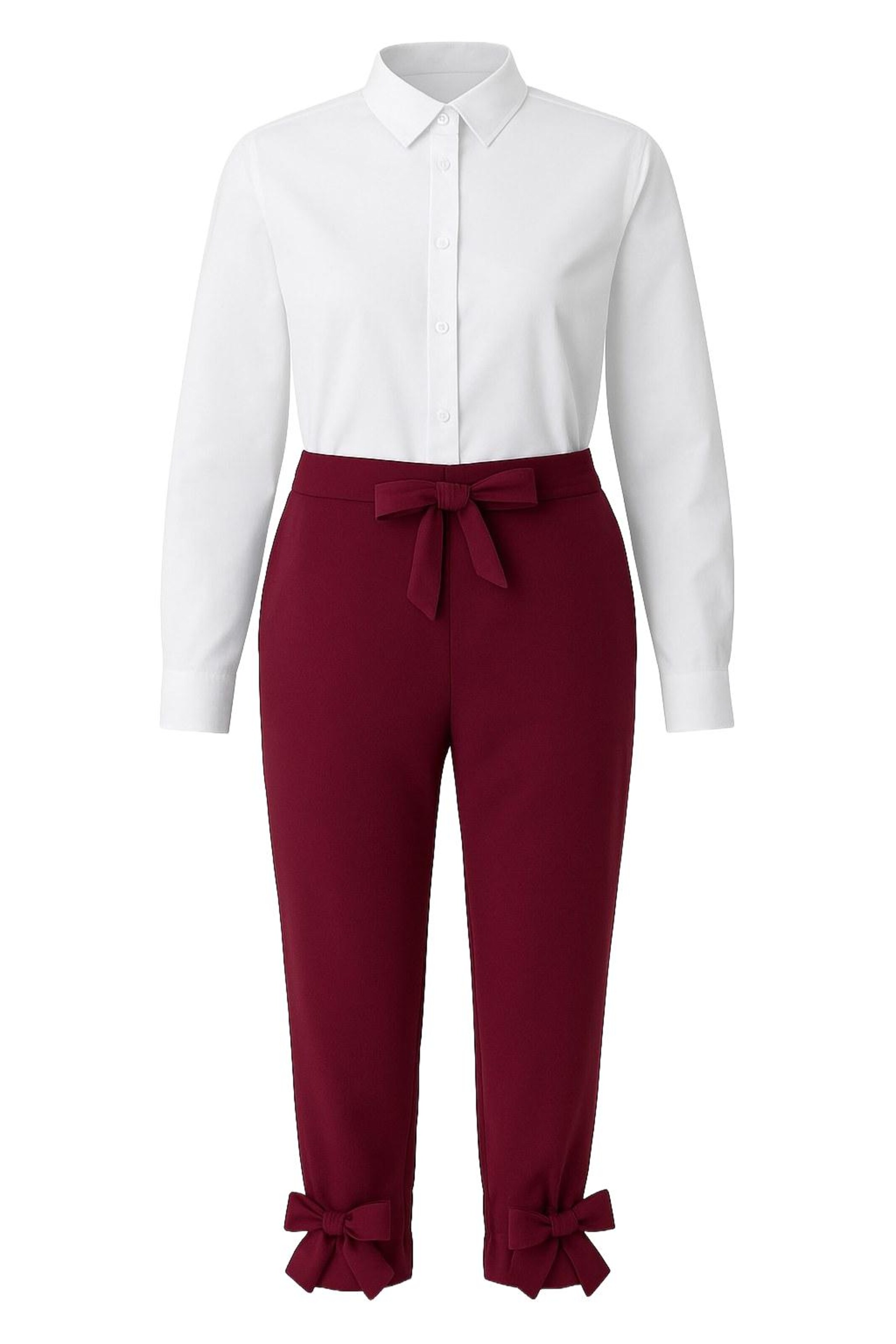 MODAMIHRAM Slim fit Pleat-Front Pants in Red