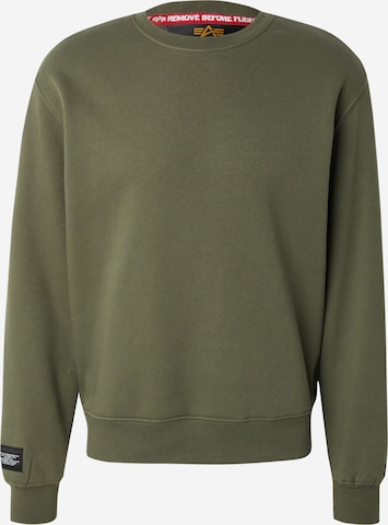 Sweat-shirt ALPHA INDUSTRIES en vert : devant
