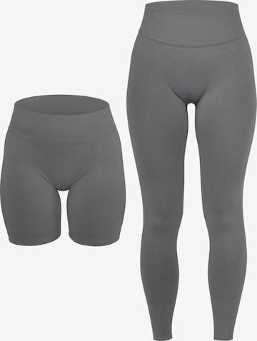 Circle Five Leggings 'Scrunch Set Push-Up Shorts + Push-Up Leggings' in Grau: Vorderseite