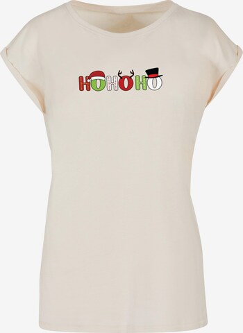 Merchcode Shirt 'Chistmas Ho Ho Ho' in Beige: front