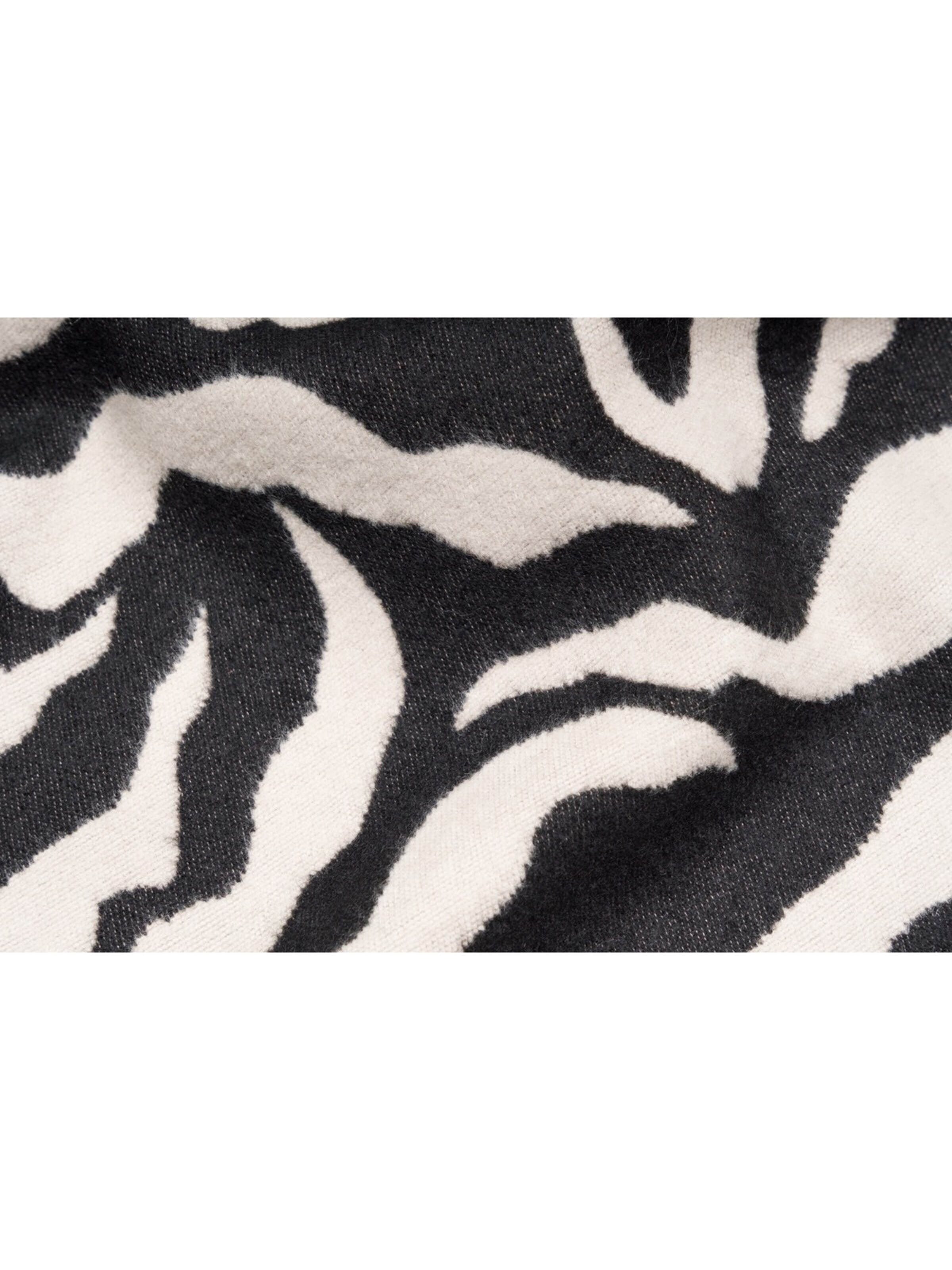 styleBREAKER Schal 'Schal mit Zebra Muster'‌‌‌‌‌ in Schwarz