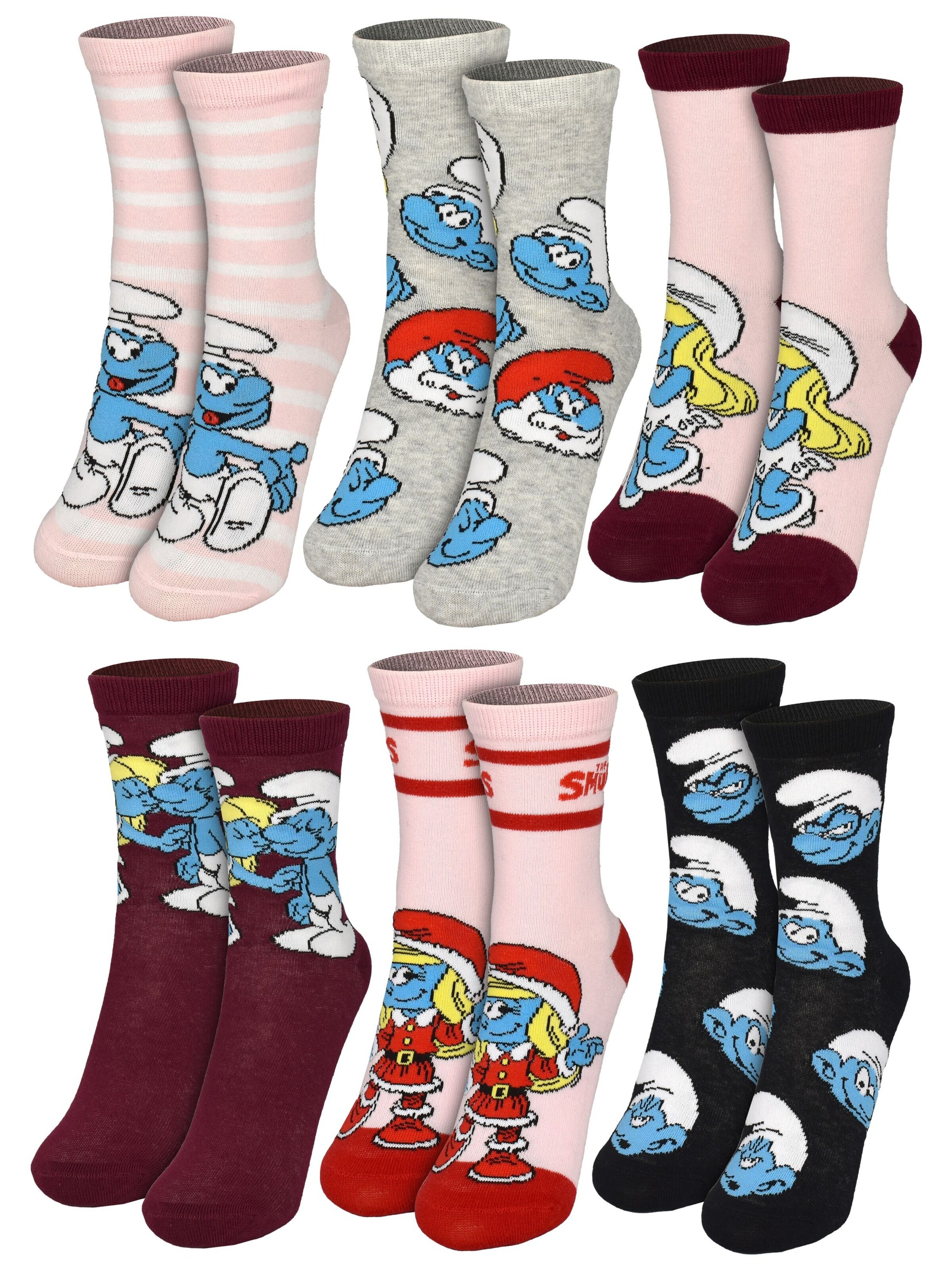 Die Schlümpfe Socken 'Adventskalender mit 12 Paar'‌‌‌‌‌‌ in Mischfarben