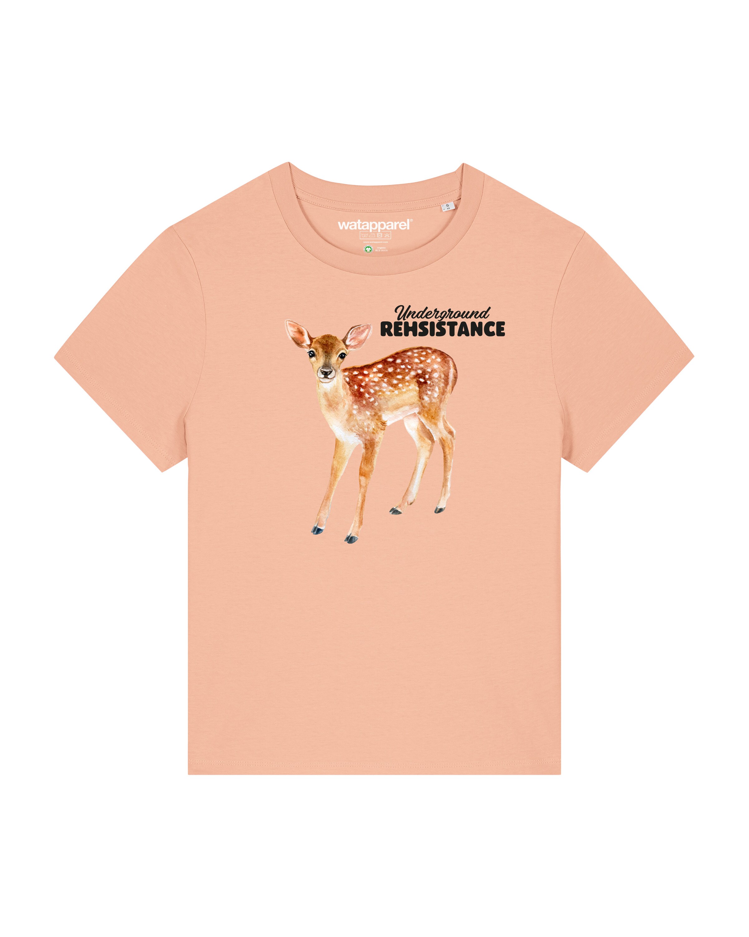 Maglietta ' Underground Rehsistance ' di Watapparel in arancione: frontale