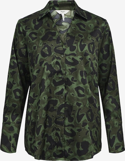 OBJECT Blouse 'SARAH' in de kleur Groen / Donkergroen / Zwart, Productweergave