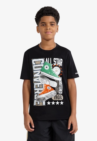 CONVERSE - Camiseta 'DOUBLE KICKS' en negro: frente
