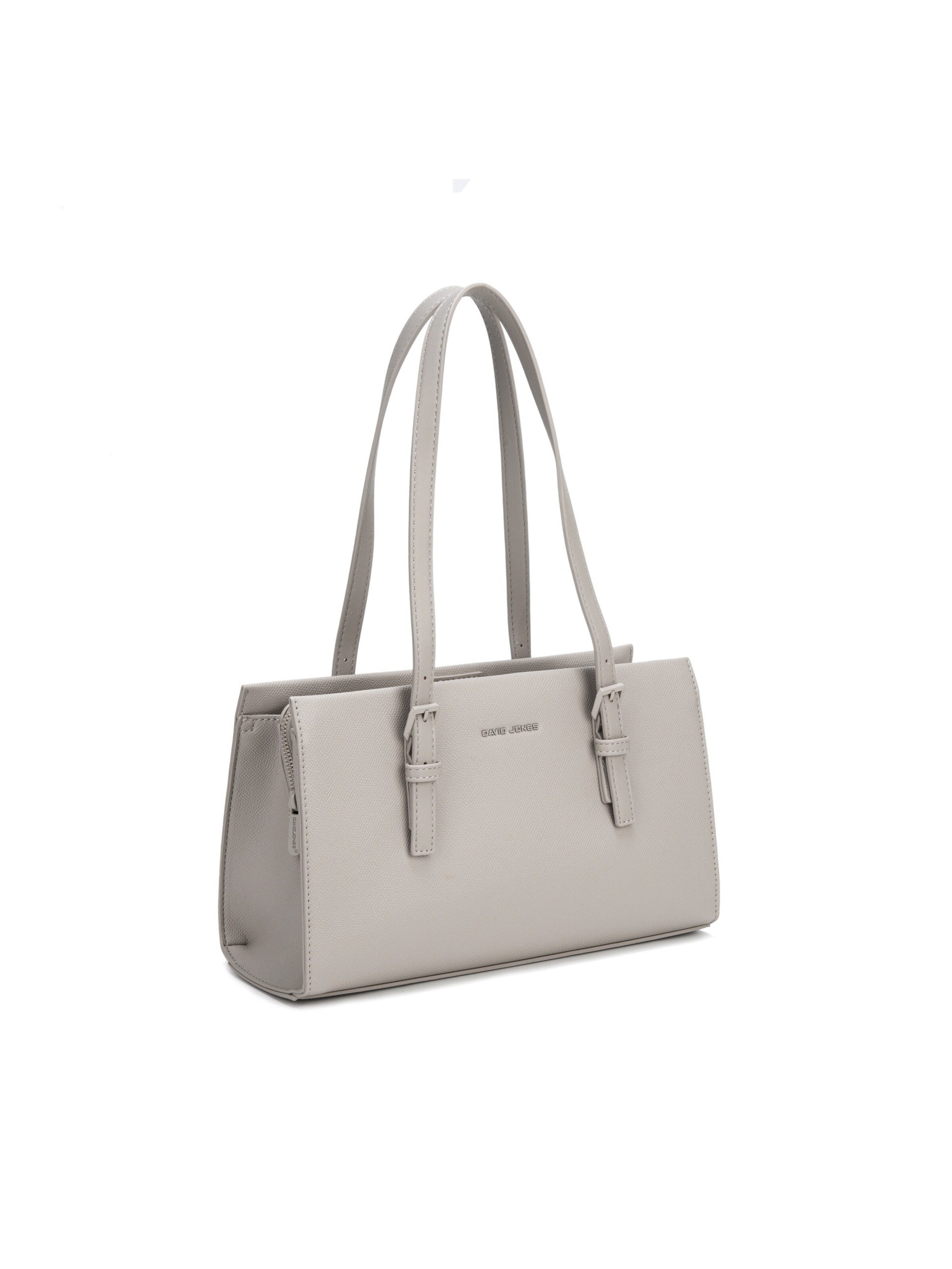 Borsa a spalla 'Borsa a spalla David Jones ecopelle Saffiano manici piatti regolabili' di David Jones in grigio: frontale