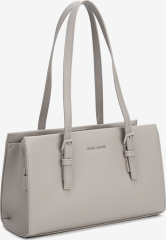 Borsa a spalla 'Borsa a spalla David Jones ecopelle Saffiano manici piatti regolabili' di David Jones in grigio: frontale