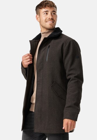 INDICODE JEANS Between-Seasons Coat in Brown: front