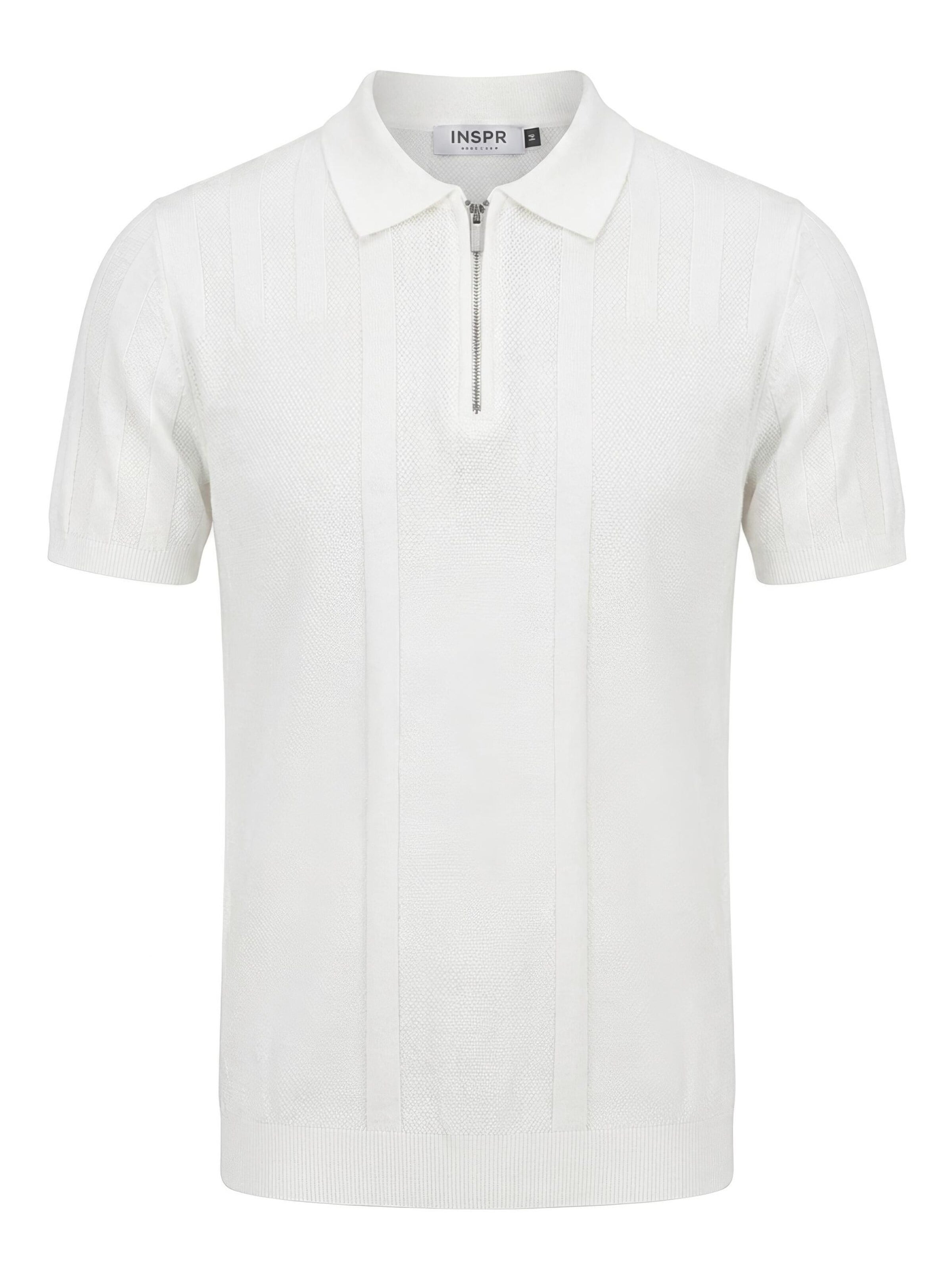 Maglietta 'Lucian Zip' di INSPR in bianco: frontale