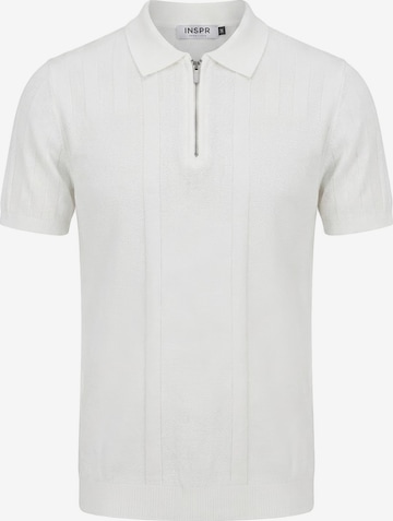 Maglietta 'Lucian Zip' di INSPR in bianco: frontale