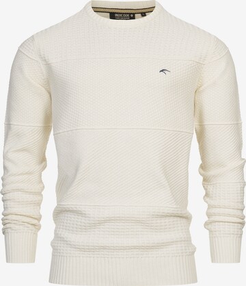 INDICODE JEANS Sweater 'Justice' in White: front