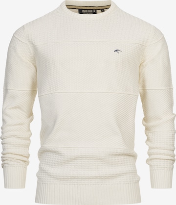 INDICODE JEANS Pullover 'Justice' in Weiß: Vorderseite