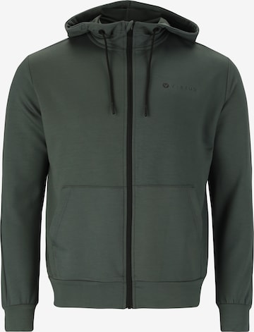 Virtus Athletic Zip-Up Hoodie 'Brent' in Green: front