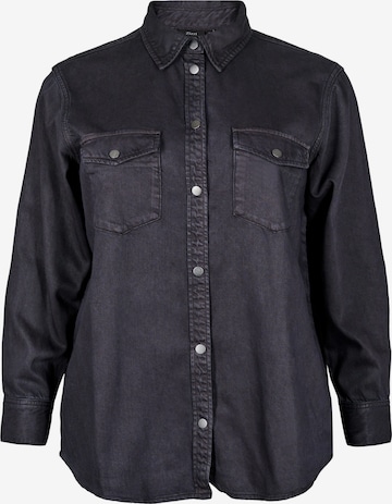Camicia da donna 'CADAMI' di Zizzi in nero: frontale