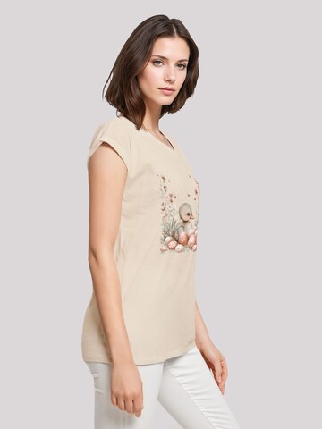 T-shirt 'Ente Ostereier Blumen Küken' F4NT4STIC en beige