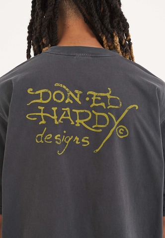 Ed Hardy Tričko 'Battle Of The Dragons' – šedá