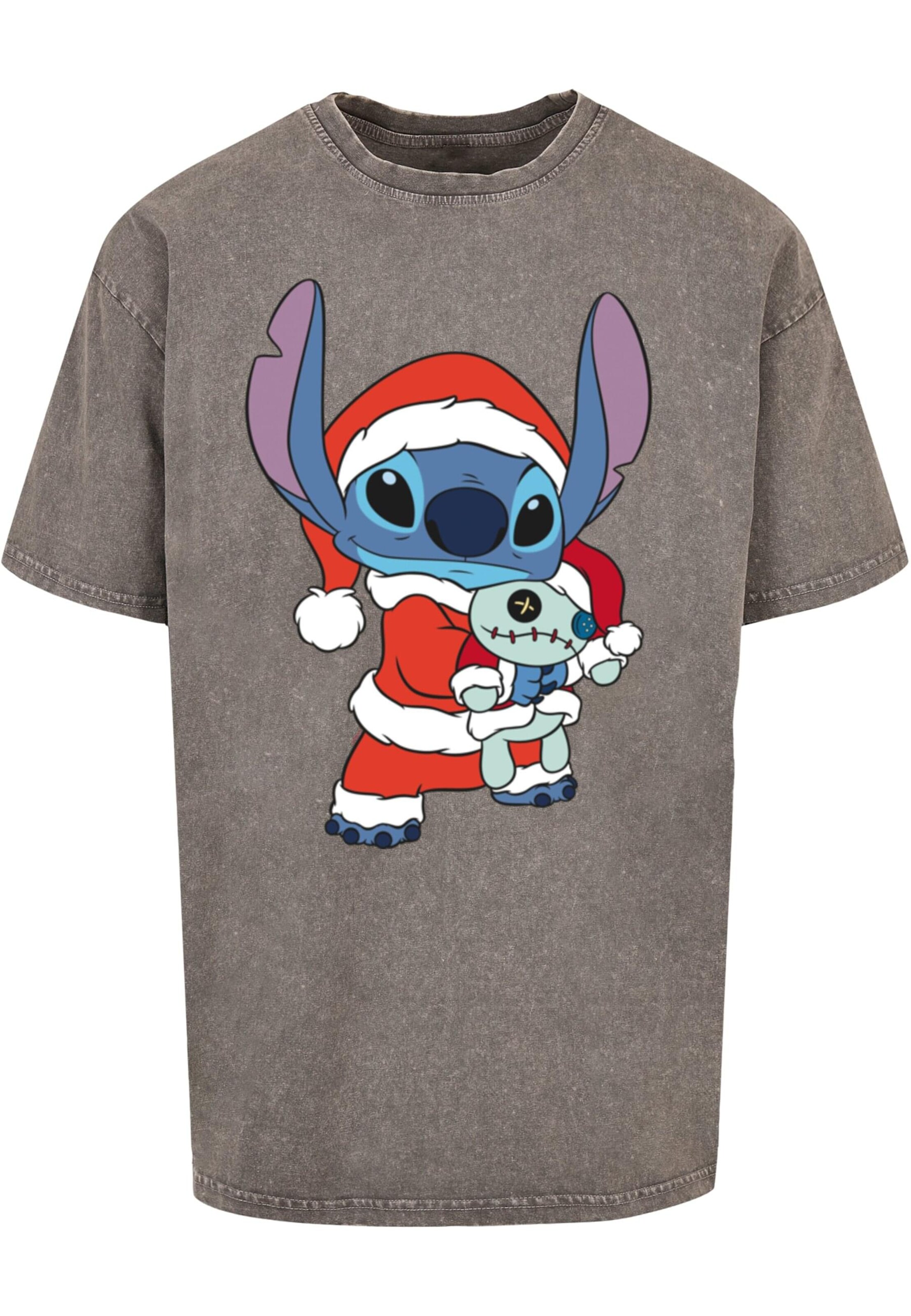 Maglietta 'Lilo And Stitch - Christmas' di ABSOLUTE CULT in grigio: frontale