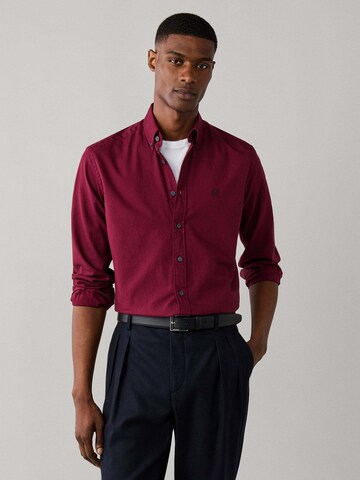 Regular fit Camicia 'Oxford' di Hackett London in rosso: frontale