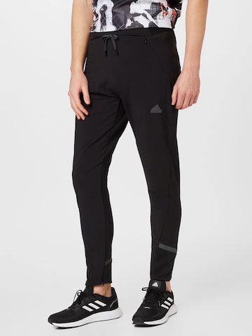 ADIDAS SPORTSWEAR Tapered Workout Pants 'Designed 4 Gameday' in Black: front