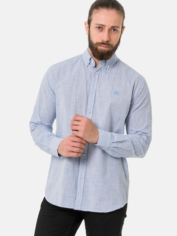 Coupe slim Chemise 'CH199' CIPO & BAXX en bleu